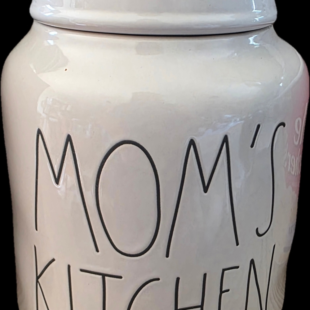 Rae Dunn Cream "Mom's Kitchen" Ceramic Canister - Cream